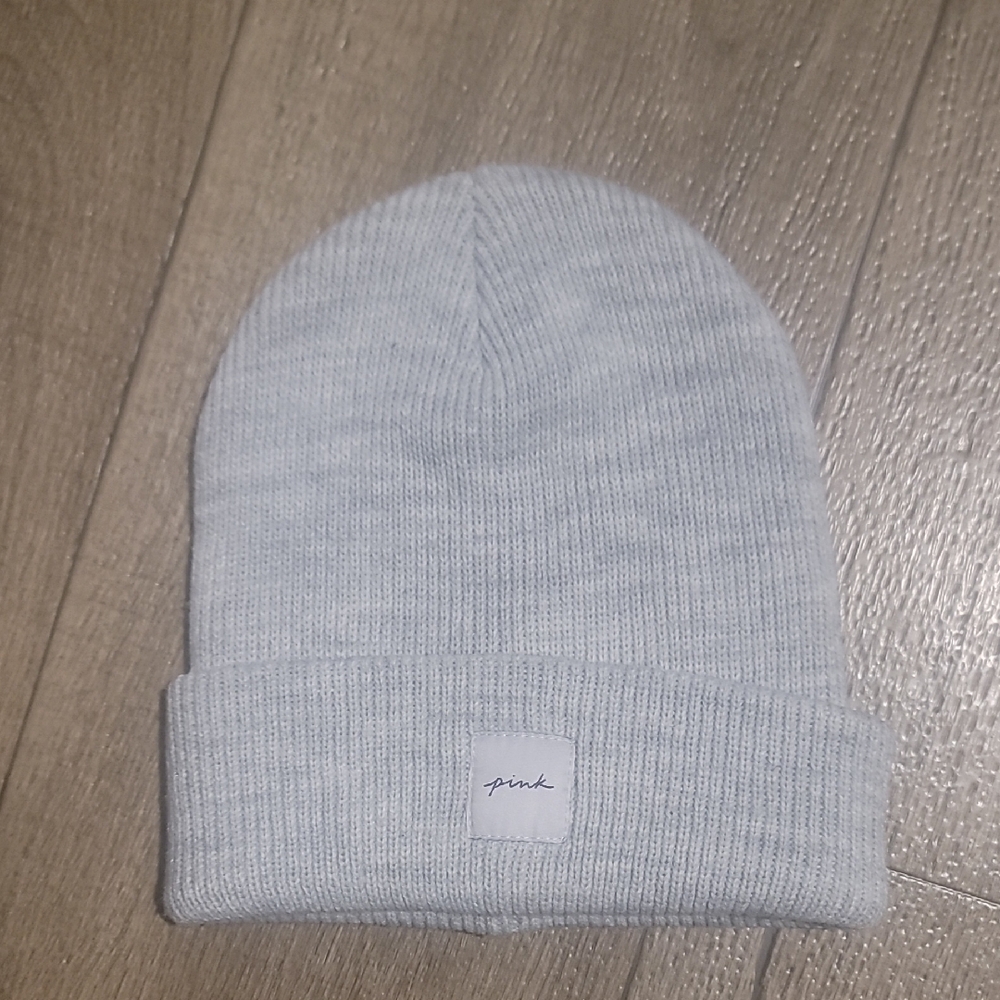 Pink Victoria Secret Light Gray Beanie